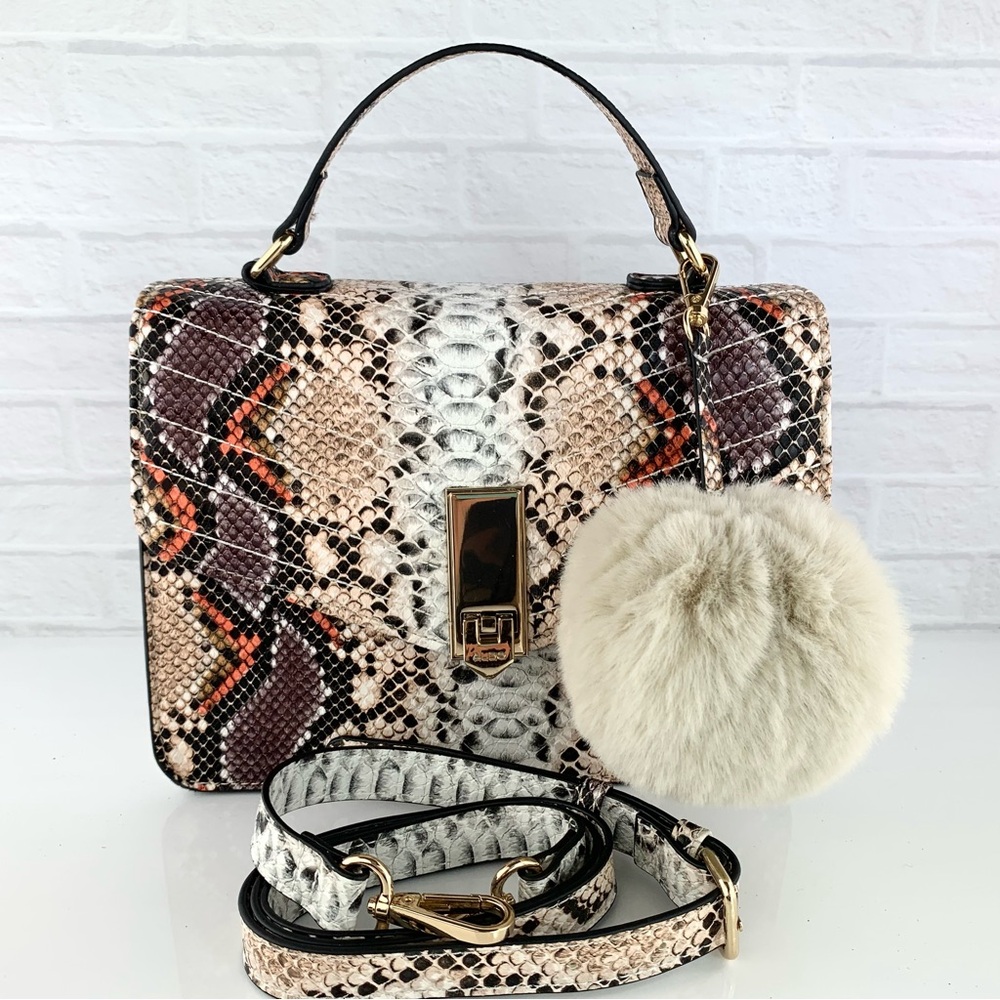 Aldo 'Adrelin' Snake Print Top Handle Satchel Crossbody Bag